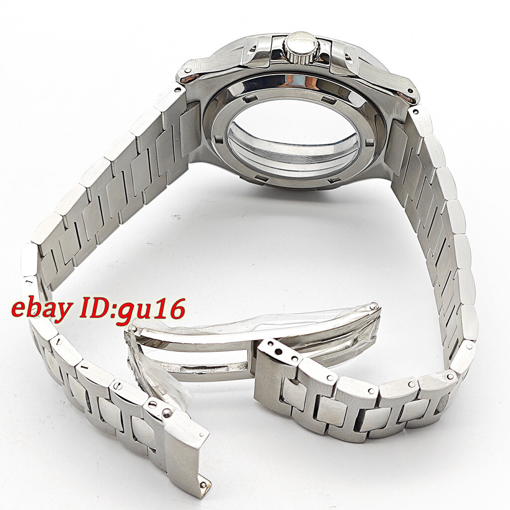 42mm silver watch case stainless ste fit NH35 NH36 ETA2824 PT5000 movement parts