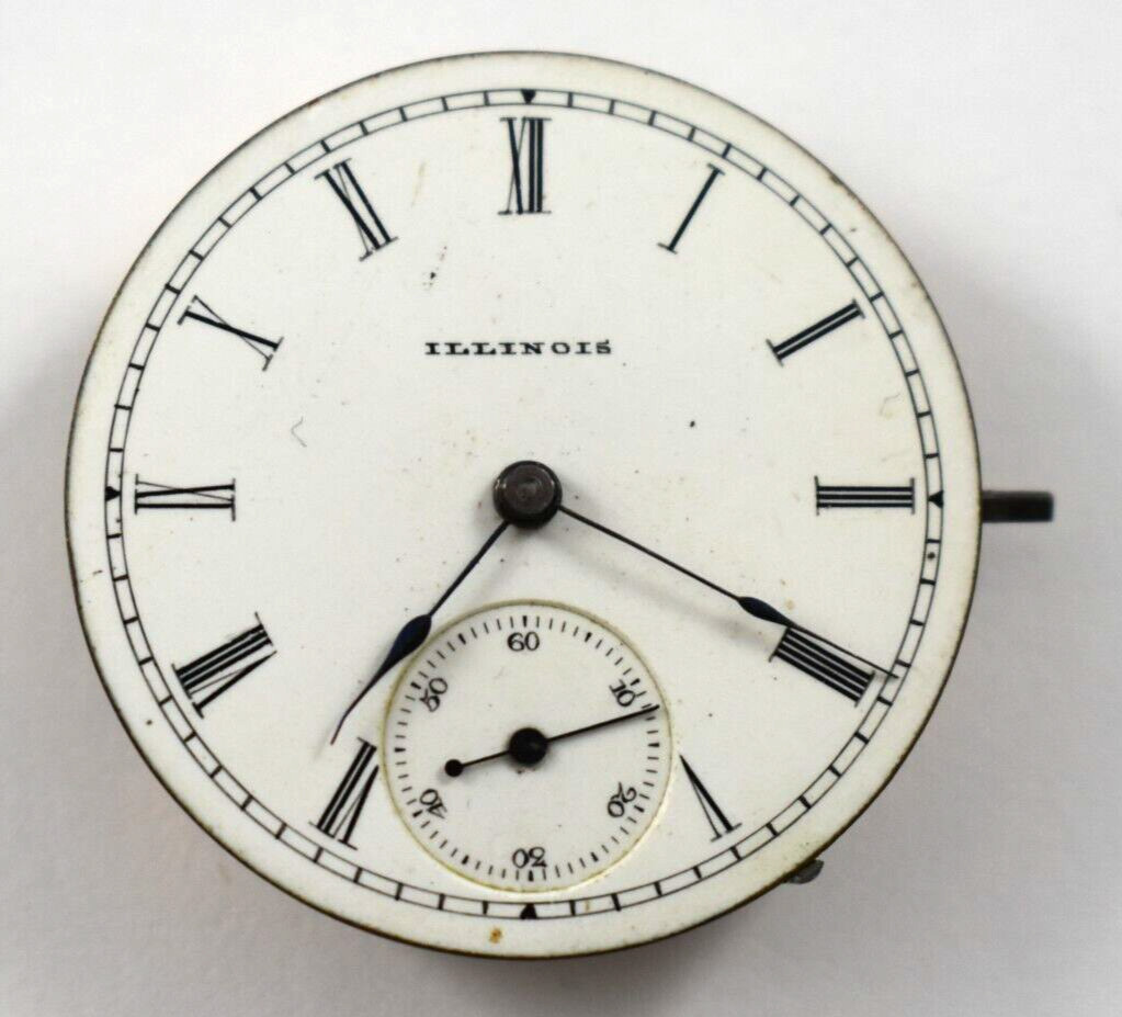 Vintage Illinois Grade 131 4s 11J Hunting Pocket Watch Movement lot.wc