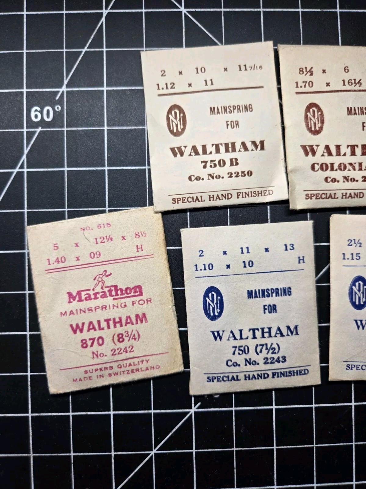 waltham pocket watch mainspring lot 750 b colonial 2237 2250 870 2242 675 2249