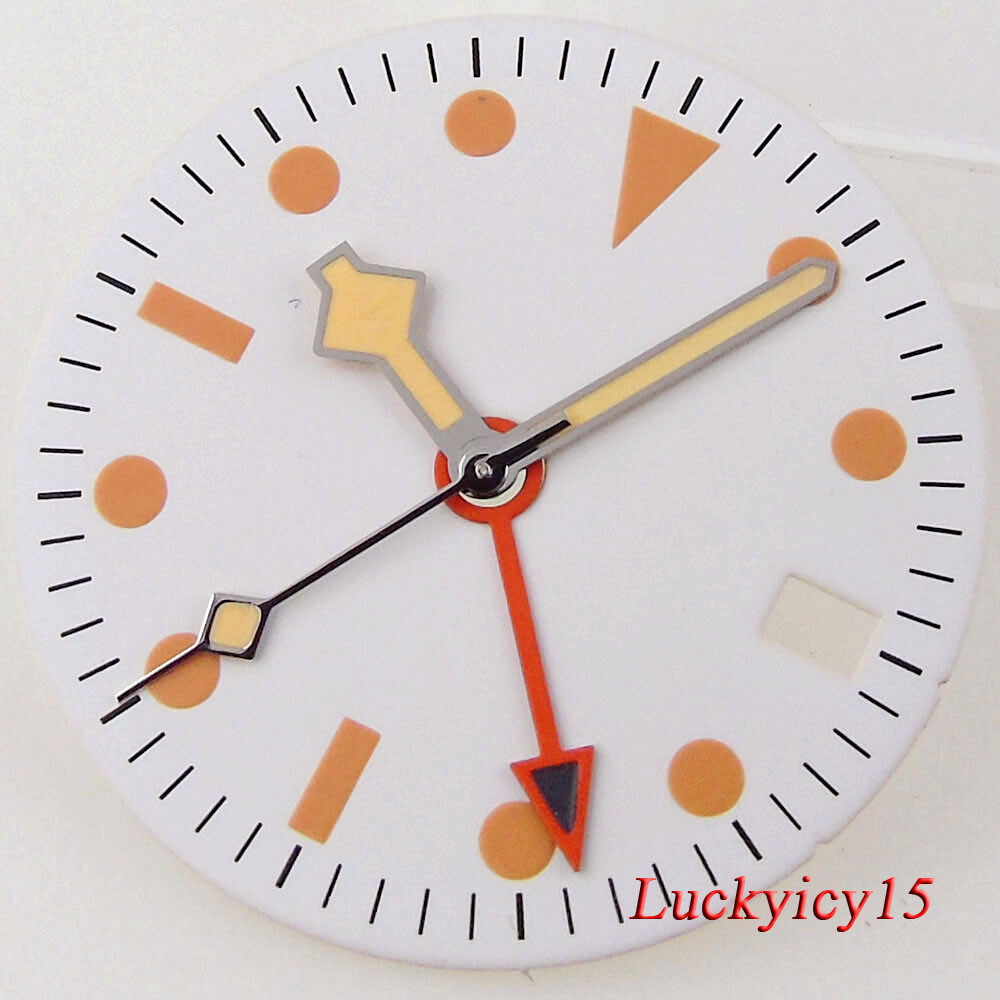 Tandorio 29MM Luminous White Watch Dial Date Fit NH34 NH34A Automatic Mens watch