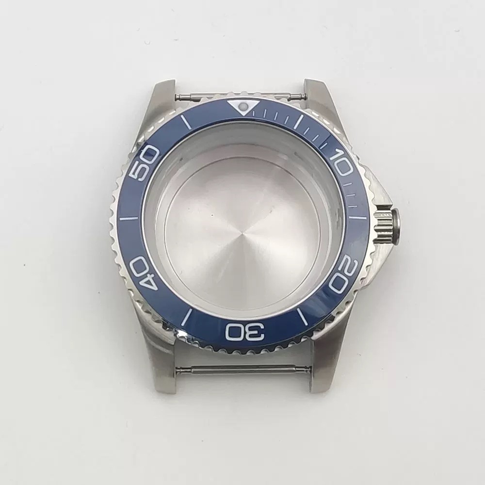 41mm Solid Watch Case Blue Bezel For NH35/36 ETA2836