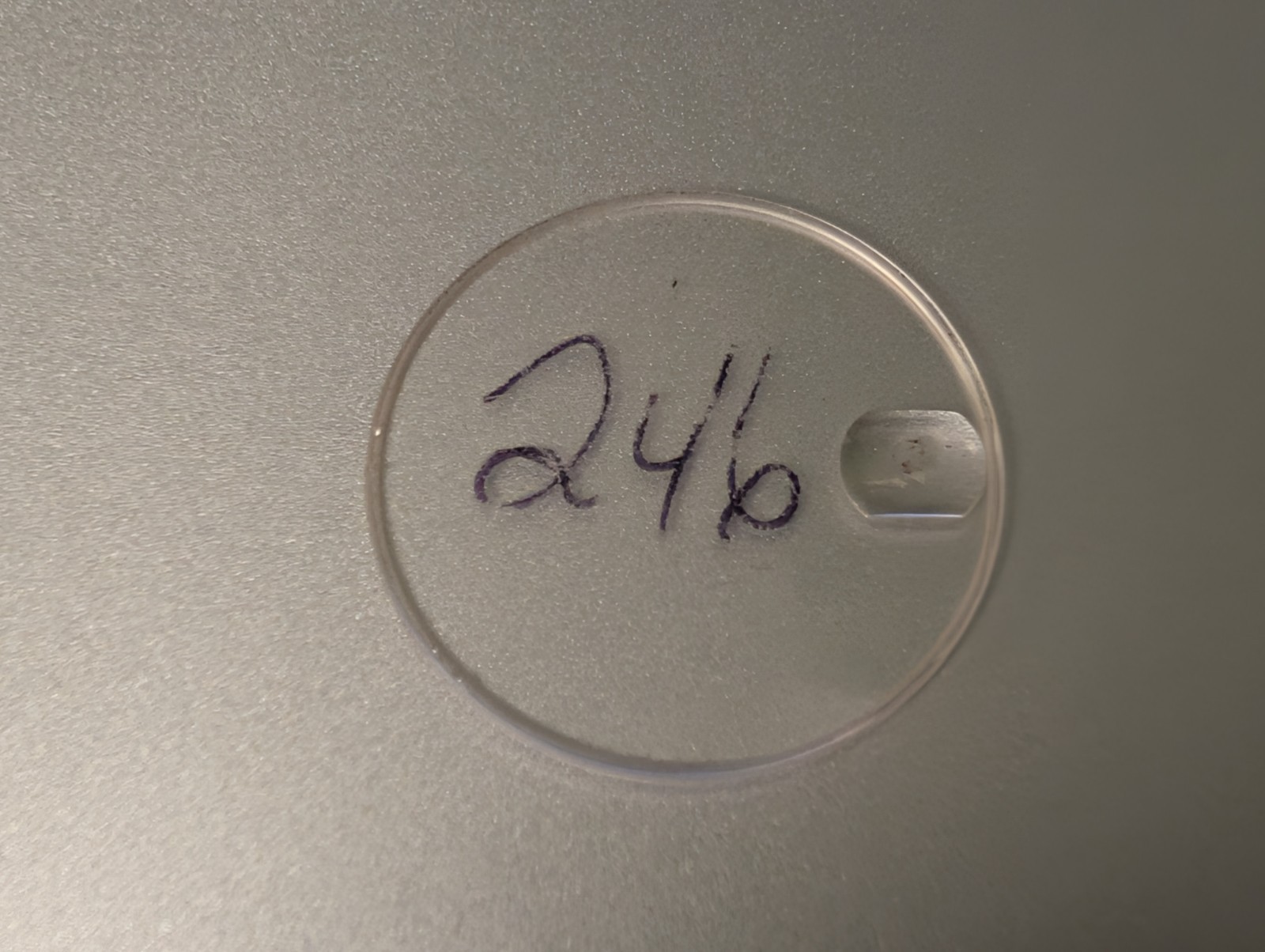 Genuine Rolex 246c Midsize Sapphire Crystal used, 25.3mm diameter loupe cracks