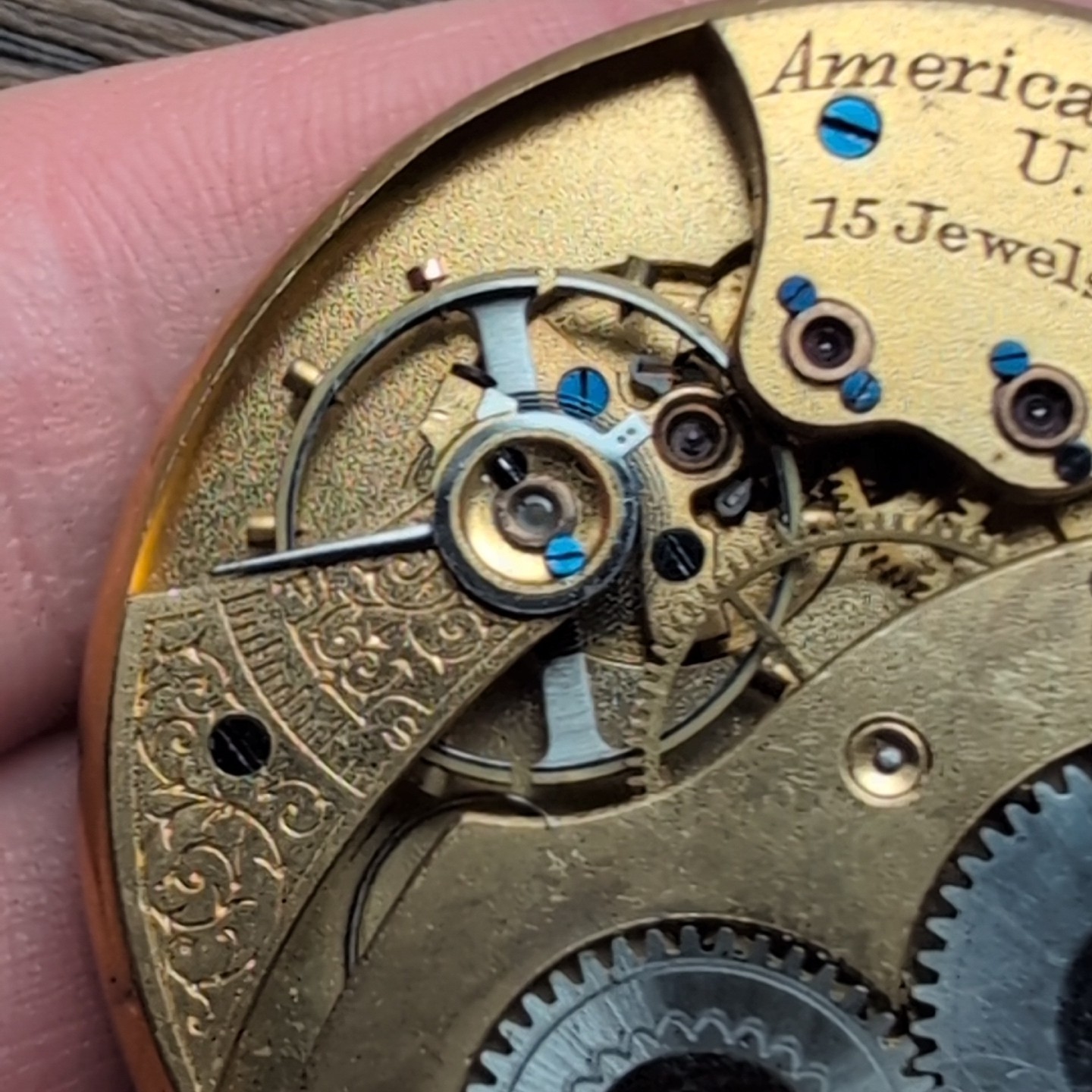 Waltham 15 Jewels Pocket Watch Movement Good Balance (AT33)