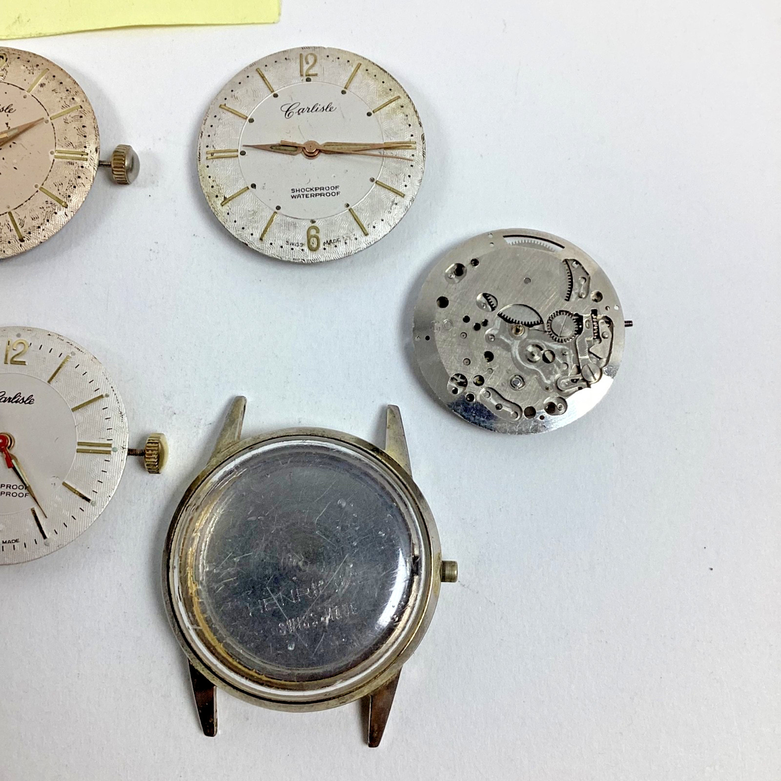 Lot Carlisle Henriline Watch Co Ebosa 65 Swiss Spare Parts Repair READ