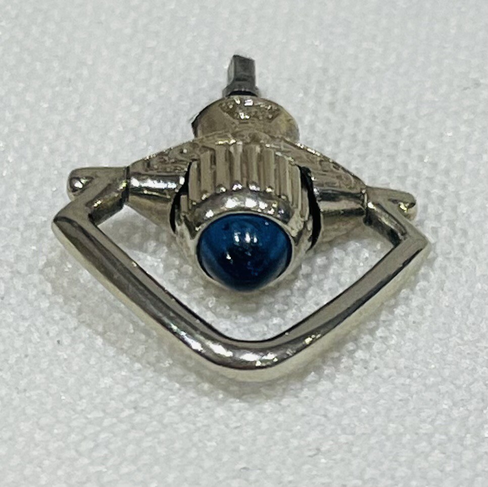 Vintage Waltham Pocket Watch 14kwg Crown and Bow with Blue Stone