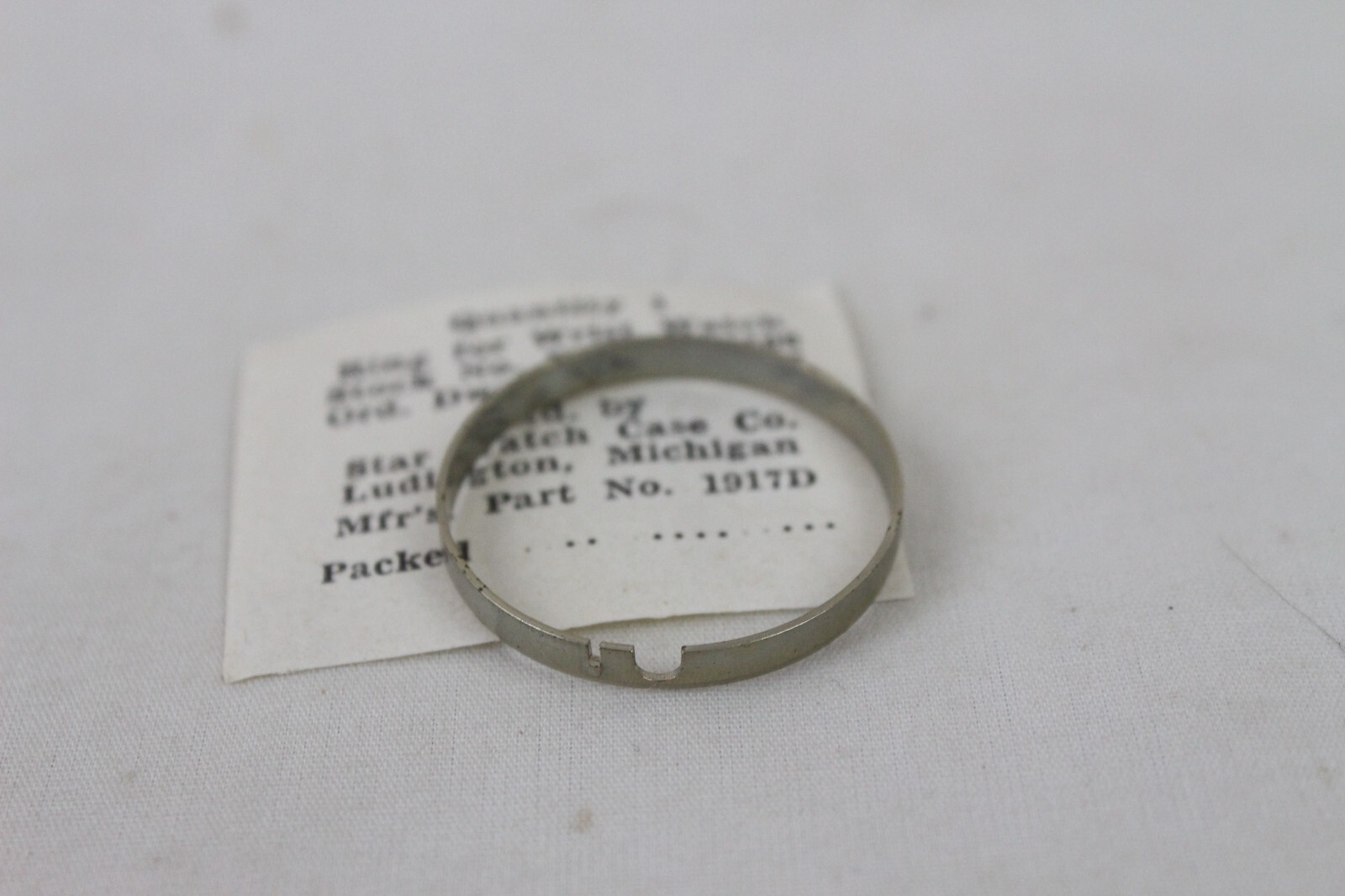 New NOS Ring for Wrist Watch Part FO36-7197106 Star Watch 1917D Silver Tone