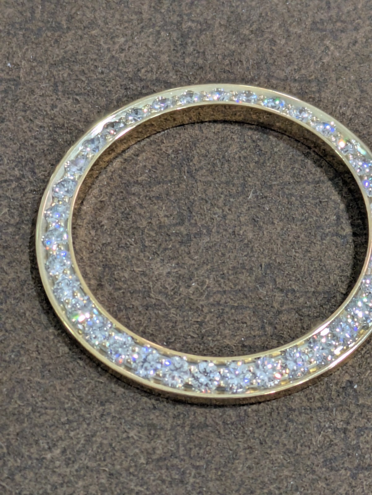 LAB GROWN GOLD PLATED Bezel For Rolex 36mm 2.30 Cts LAB GROWN DIAMONDS
