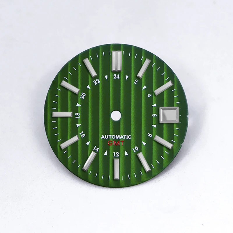 GS Mod 28.5mm Dial Bamboo Sunburst No Lume for NH34GMT Movement Custom Logo