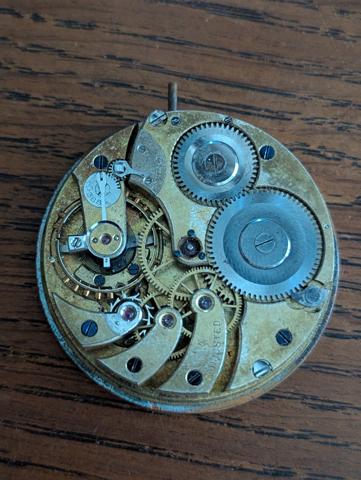 Good Swiss Pocket Watch Movement, Unsigned, Ticking, to Restore #S729