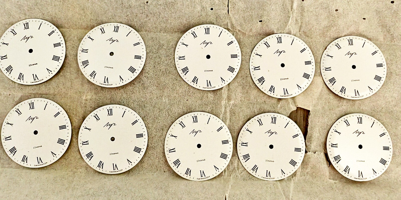 10 pcs USSR Sovet Luch white dials diameter 31.9 mm. From old stock