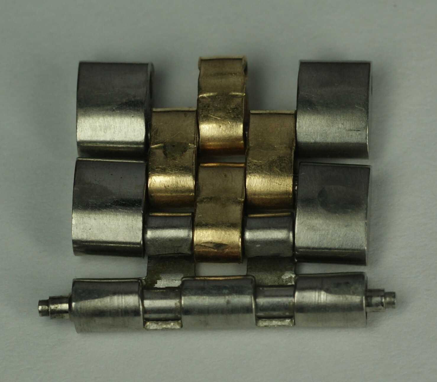 GENUINE ROLEX 15.5mm 14K Gold Steel Jubilee 2 Links Men Datejust Clasp End Part
