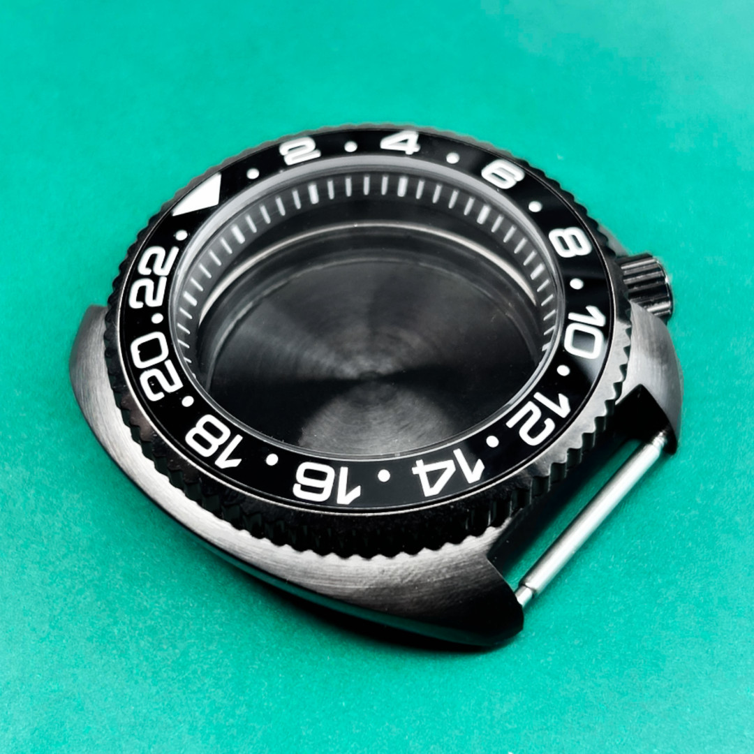 For NH35 NH36 Movement Black Ring Mod PVD Watch Case Mod 42mm 4’1 Crown 5ATM