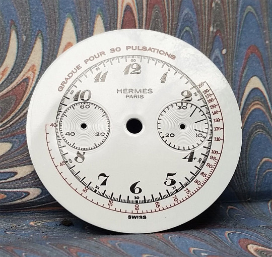 Men’s Landeron Chronograph white enamel only dial
