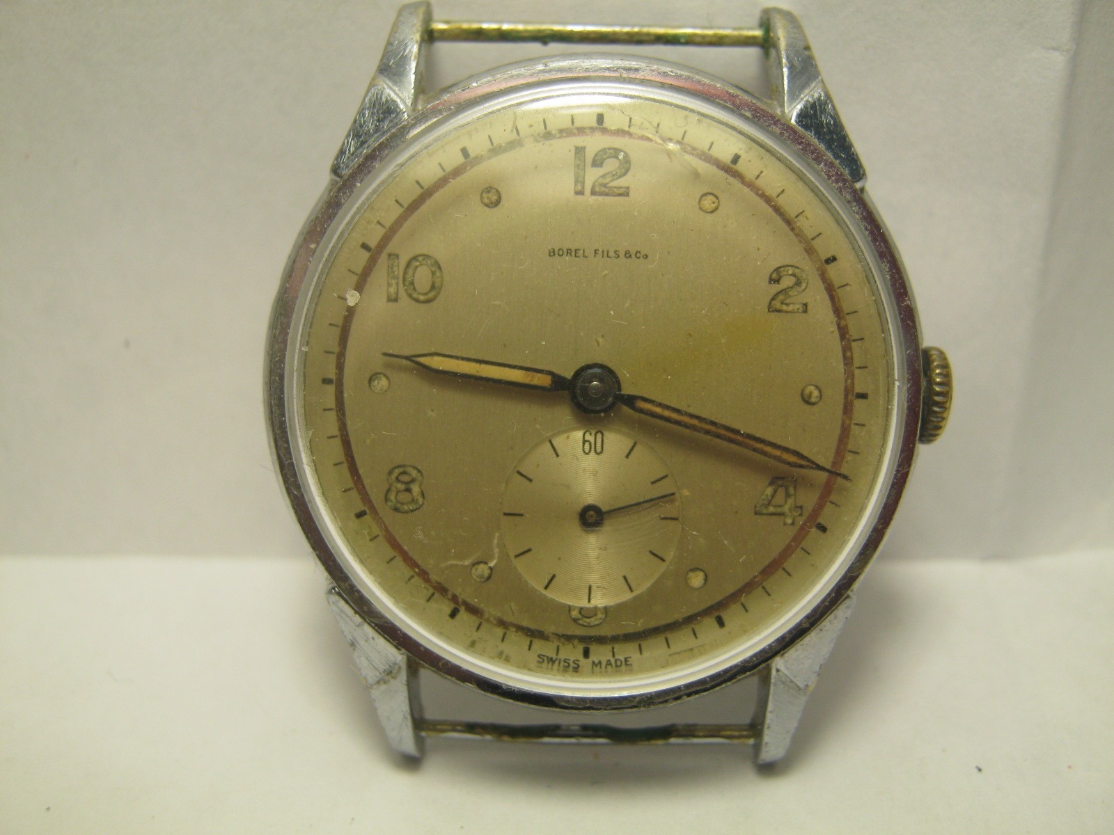 Vintage swiss mens watch Borel fils &cie cal. FHF 70 for part or repair