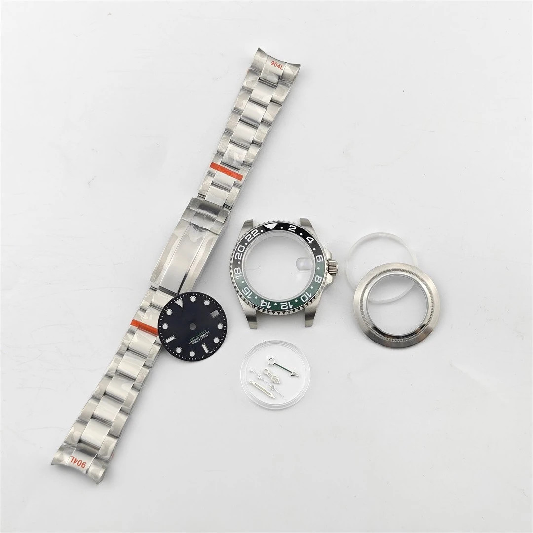 40mm Watch Case Set Sapphire Crystal 28.5mm Dial for NH35 NH34 Movement