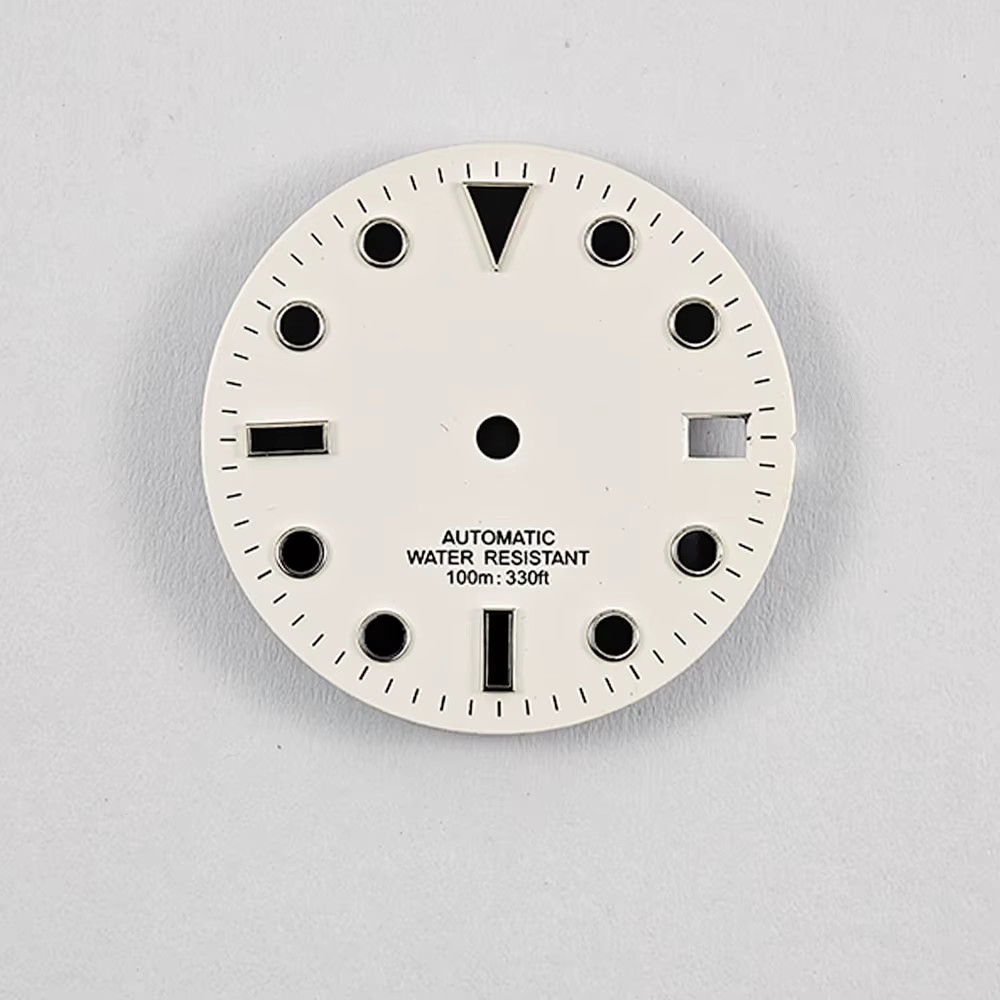 NH35 28.5Mm No Logo Sterile Sanding Watch Dial No Luminous White Black Blue
