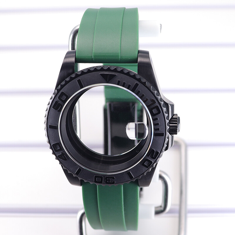 40mm Raised Markings Watch Case+Strap For Seiko Nh35NH36 Eta2824 Direction Bezel