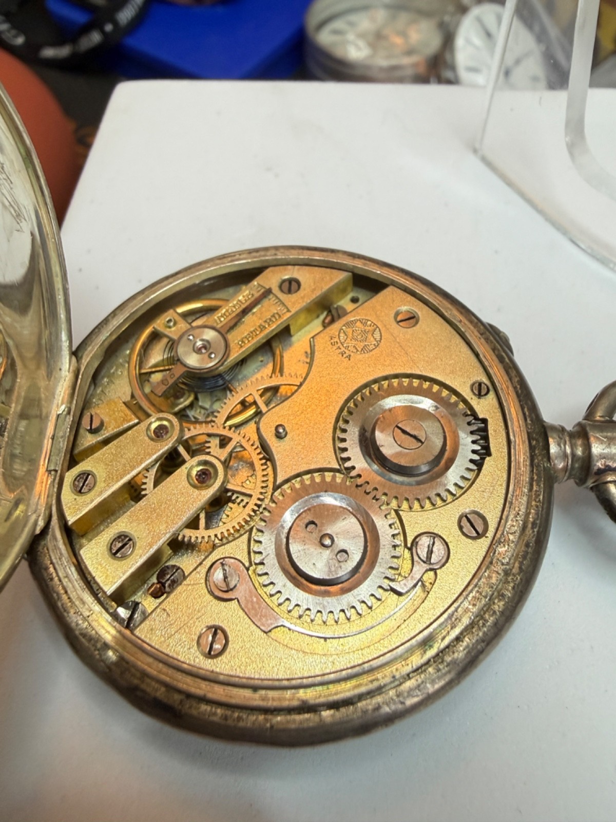 For Project or Parts: Astra Movement, Unsigned Case, 800 Silver, Needs a service