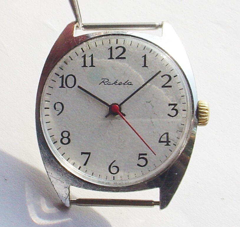 Rare Vintage Raketa Russian Soviet watch mov 2609.HA White Dial USSR SERVICED