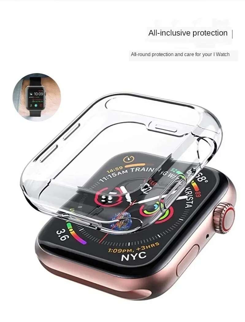 Soft TPU Screen Cover for Apple Watch –IWatch Ultra, Series 1-10, SE, and More