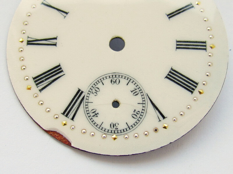Unbranded Antique 1900s Swiss Original Art Deco Porcelain Dial Watch-face 38,8mm