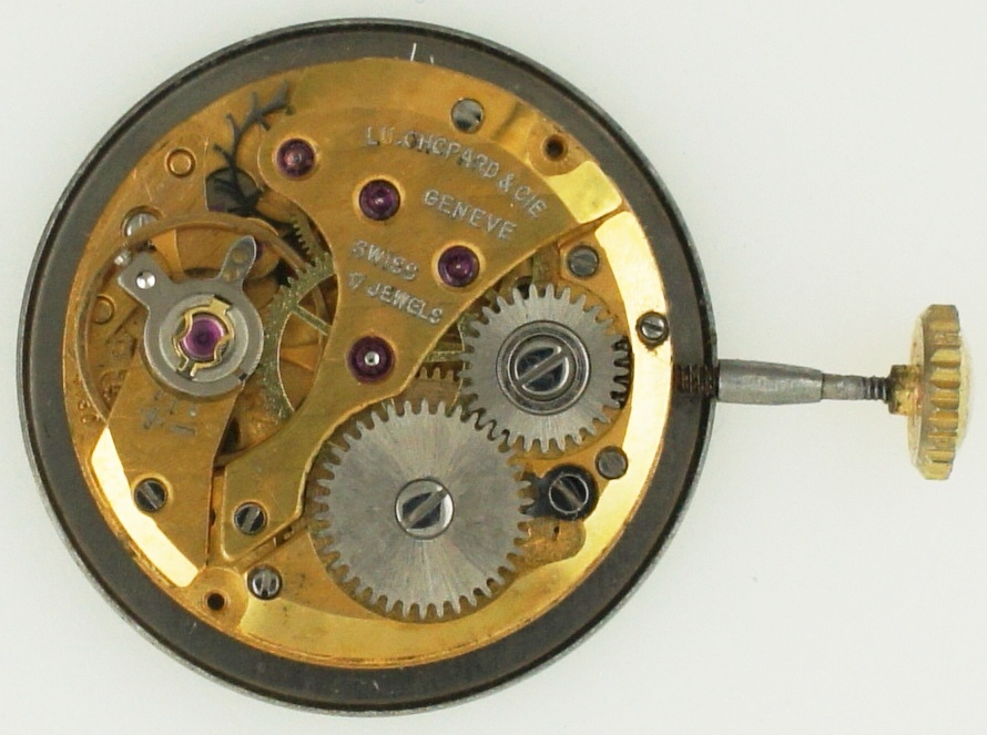 LU Chopard & CIE Geneve Felsa 4130 Watch Movement w/ Malachite Dial Hands Crown