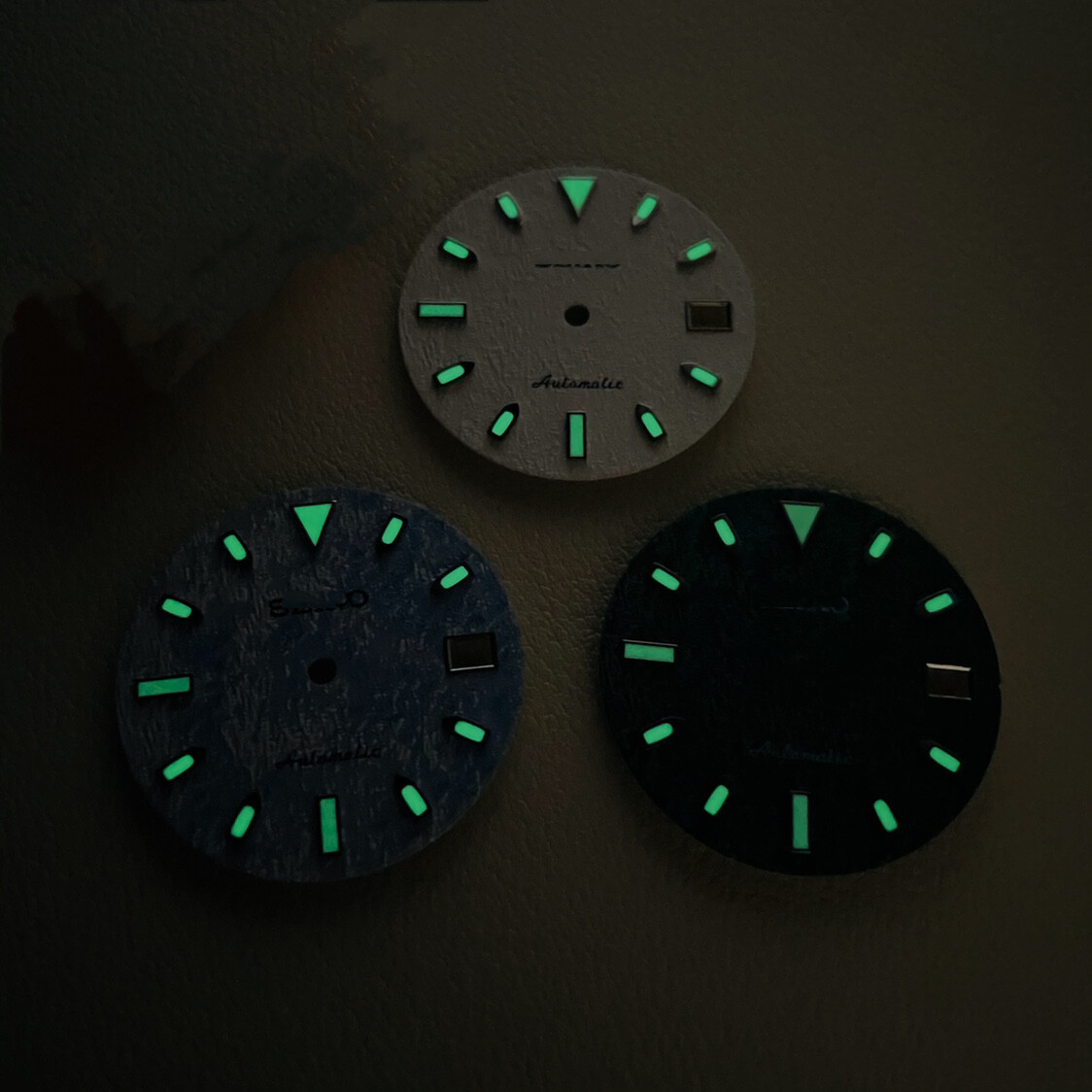 28.5mm Green Luminous with Logo 3D Printing Watch Dial for NH35 NH36 4R35 4R36