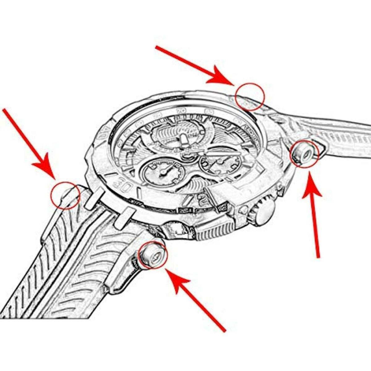 WATCH SCREW TUBE PIN FOR TISSOT T-SPORT T092 T-RACE MOTO GP SPECIAL BLACK COLOR