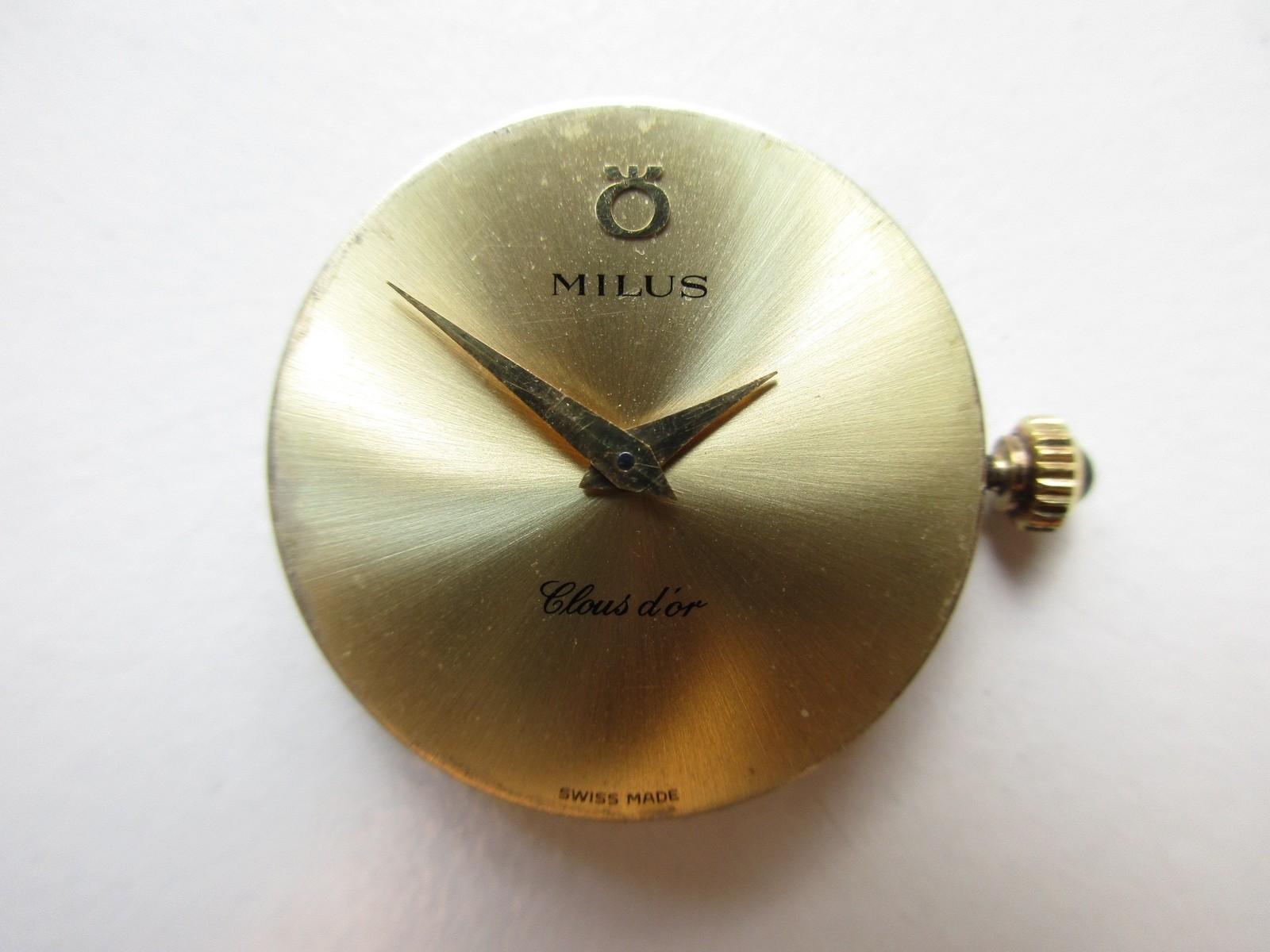 Milus cal. 612 vintage watch movement & dial – running