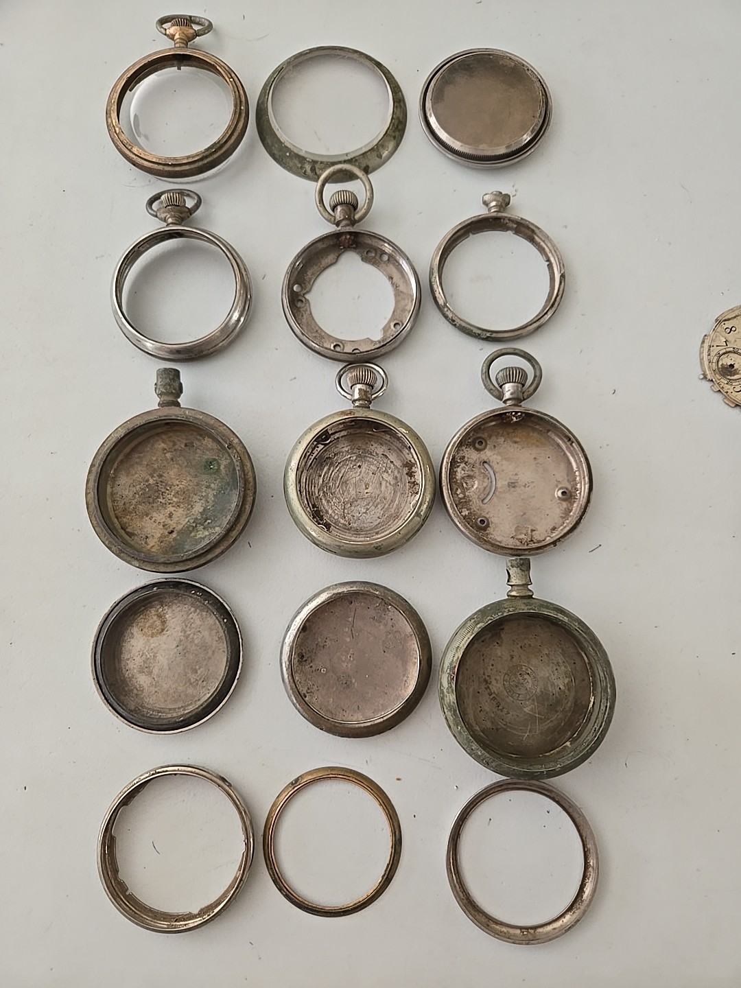 Vintage Lot Silveroid Etc Pocketwatch Case Shell Pieces Steampunk