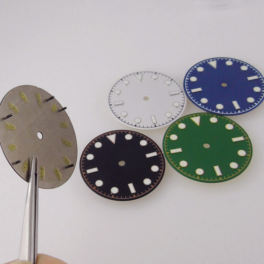 29mm Black White Green Blue Dial Fit Vintage Style NH35A NH36 2824 8215 movement