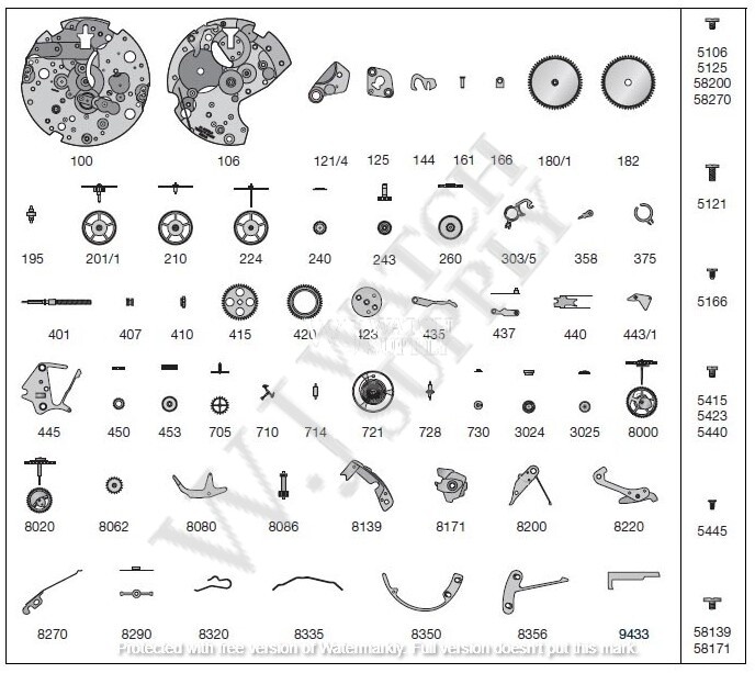 ETA 7750 Movement Parts Swiss Made Genuine