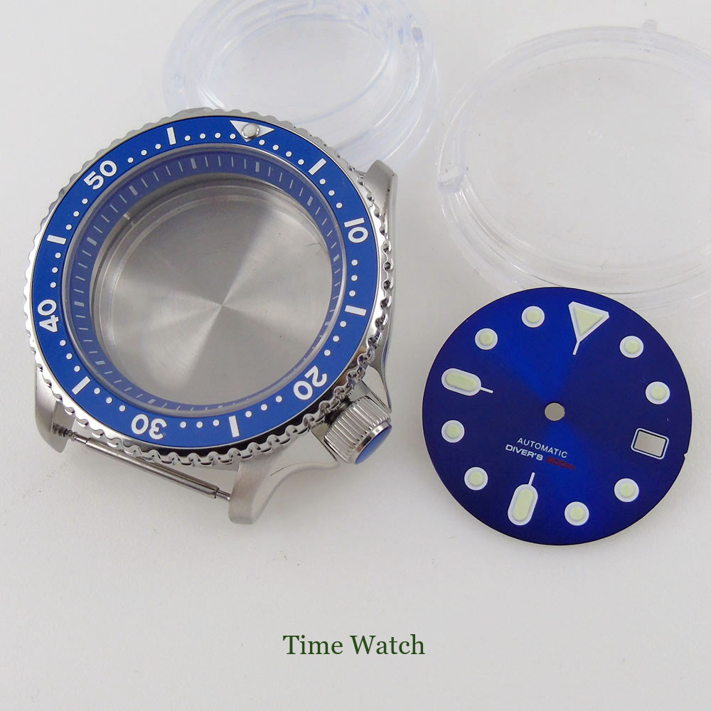 41mm Diver Watch Case+29mm Dial Fit NH35 NH36 200m Waterproof Sapphire Crystal