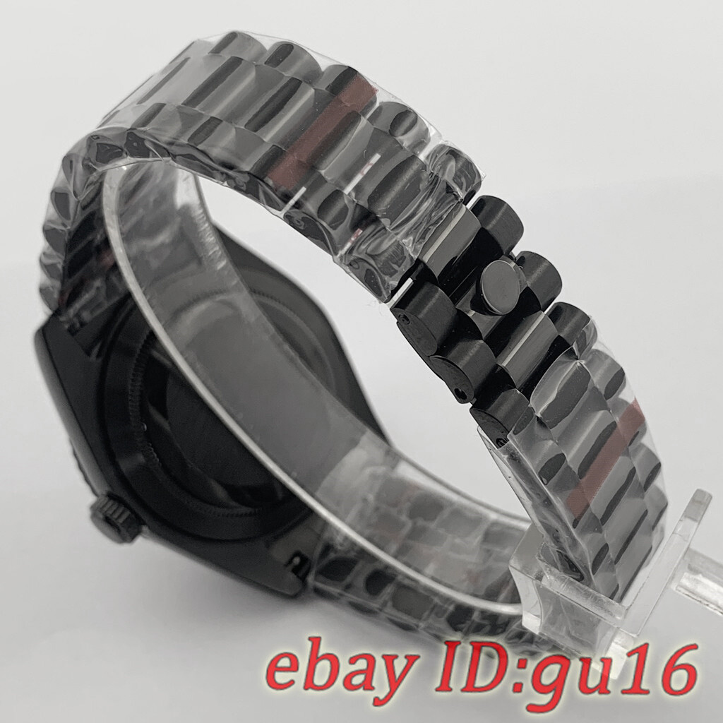 36mm/40mm Black Watch Case President Strap Fit NH35 NH36 Miyota8215 ETA2836/2824
