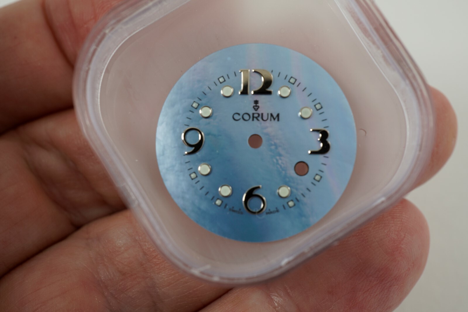CORUM LADIES BUBBLE LIGHT BLUE MOTHER OF PEARL DIAL ONLY NEW OLD STOCK C. 2000’S