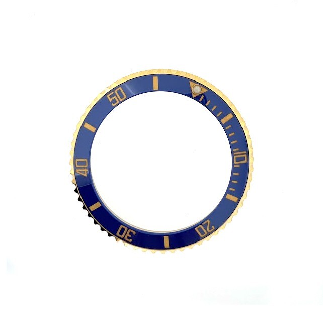 Bezel Complete Fit Rolex® 166613 Blue ceramic insert Gold Plated Stainless Steel