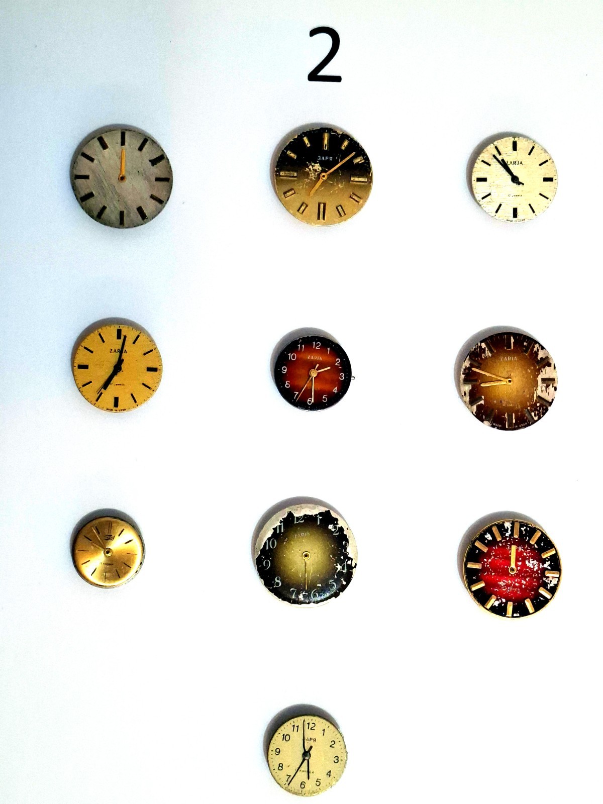 Lot 40 Soviet Watch Movements Zarja Poljot 17J w/Dial, Individually Bagged