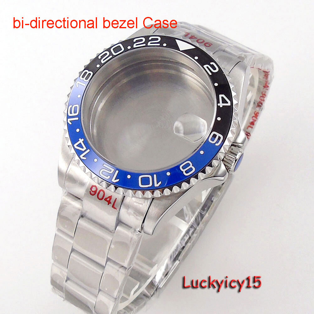 40MM bidirectionally Black Rotate Ceramic Bezel Accessories Parts Sapphire Glass