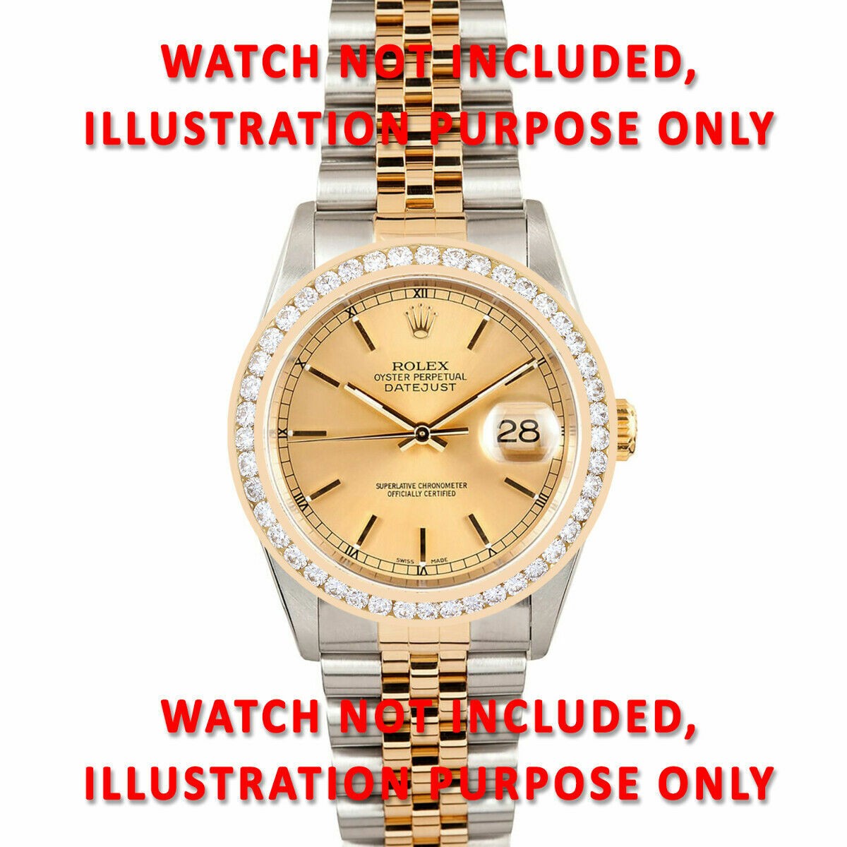 2.30CT CHANNEL NATURAL DIAMOND BEZEL WATCH PART 14KY ROLEX 34MM DATE AIRKING