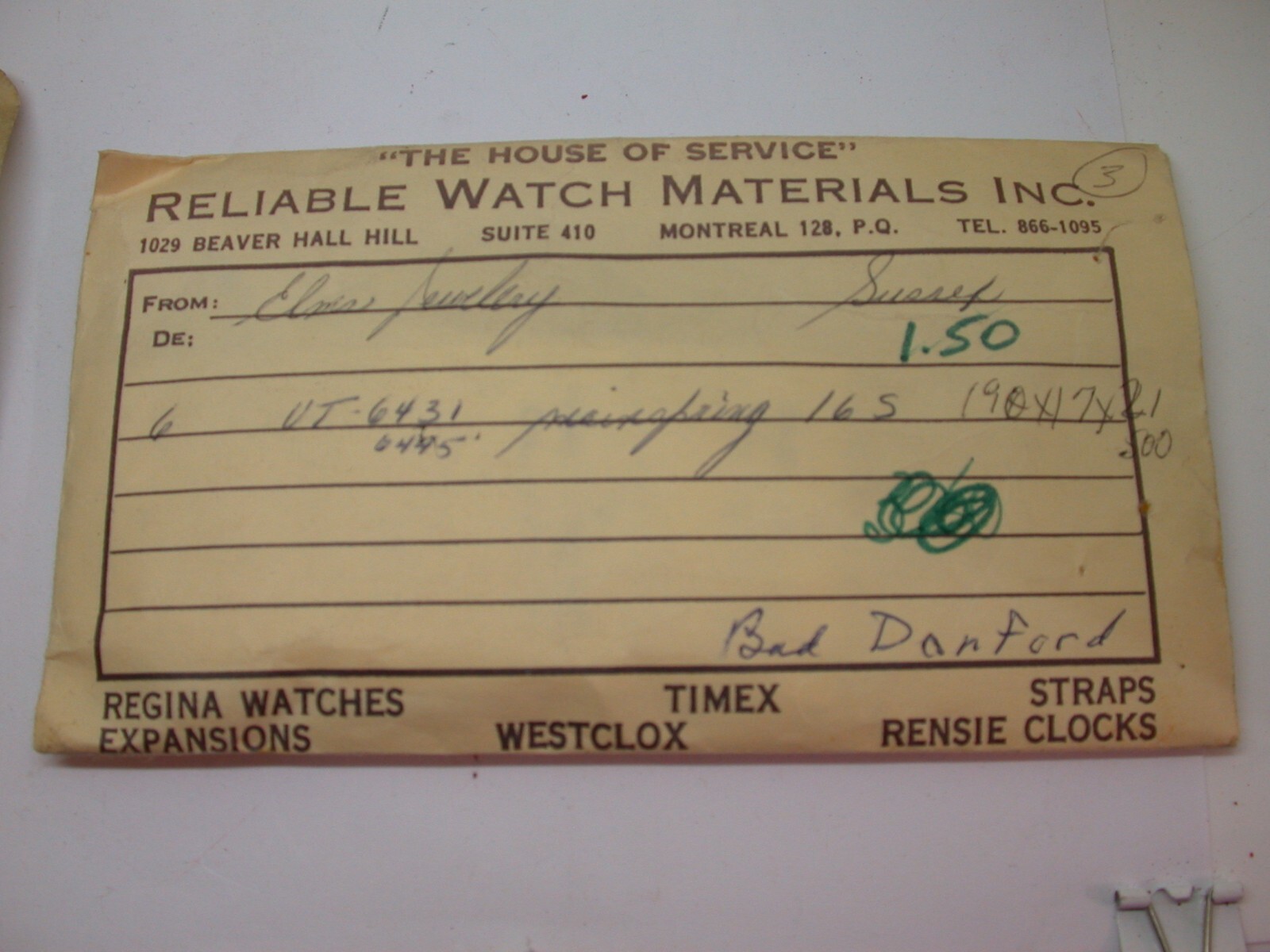 WATCHMAKERS – UT POCKET WATCH PARTS – VINTAGE – 27MR2