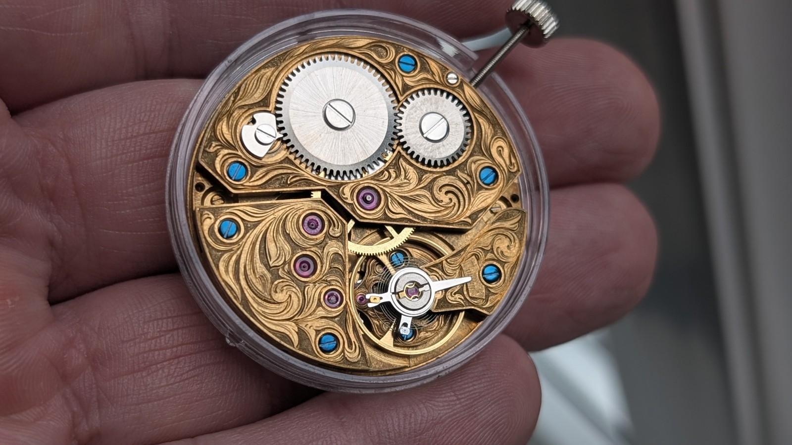 New ST3600 Mechanical Watch Movement – Hand-Engraved, Gold-Plated (6497)
