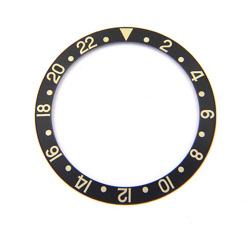 Genuine Rolex GMT-MASTER II 16713 16718 Faded Black & Yellow Gold Bezel Insert