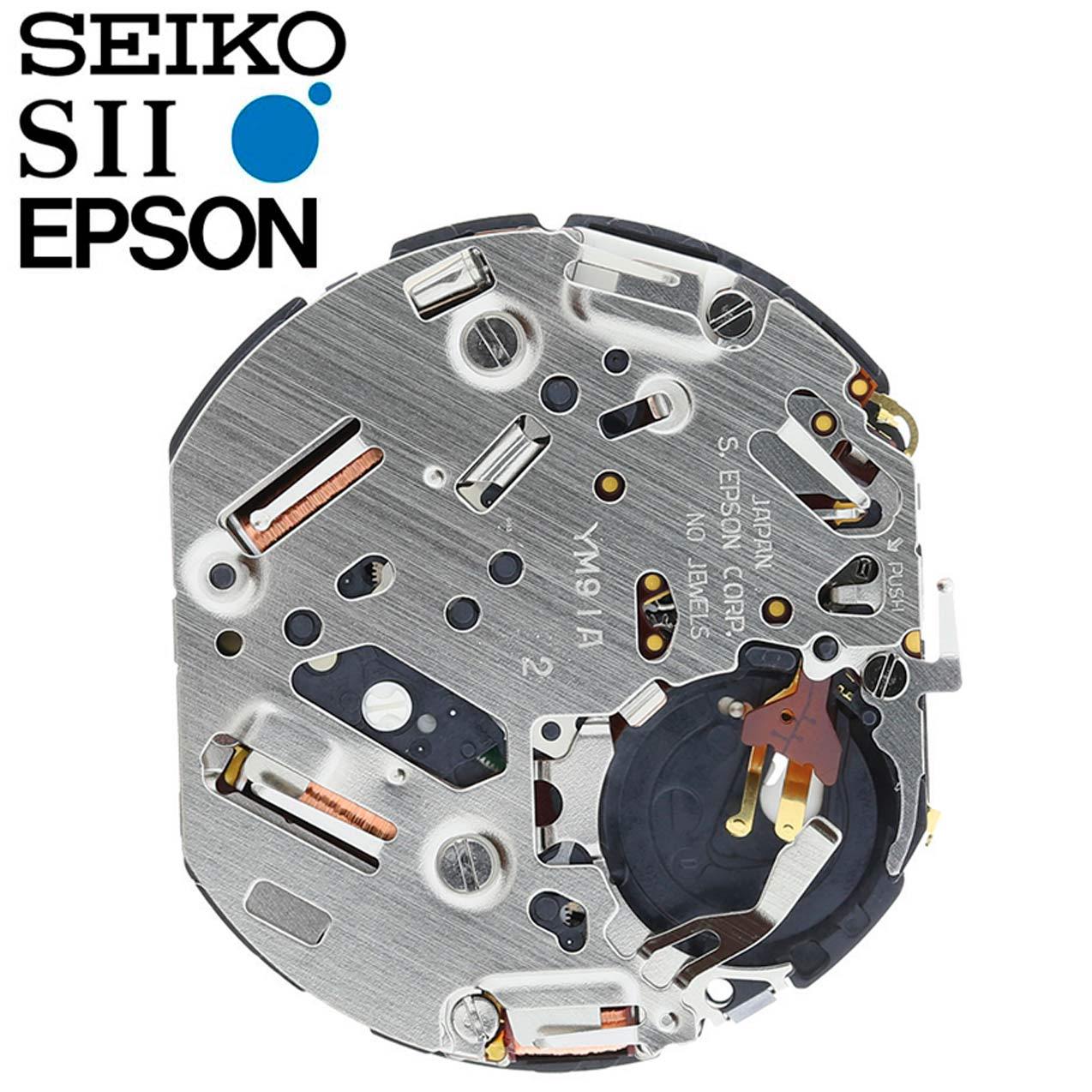 New Japan SII / TMI / Epson YM91 Watch Movement, 12 Ligne, 3 Hands, Date at 3