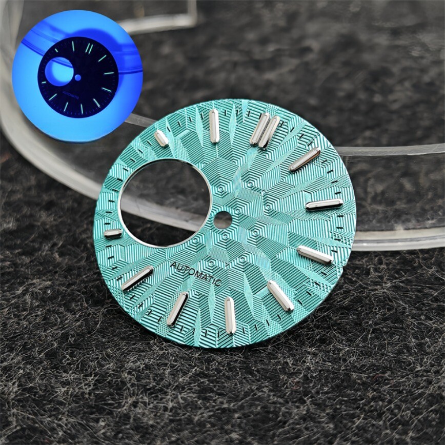 NH38 Dial 28.5mm Skeletonized Dial NH34 Dial Green LumeFits NH34/NH38 Movement