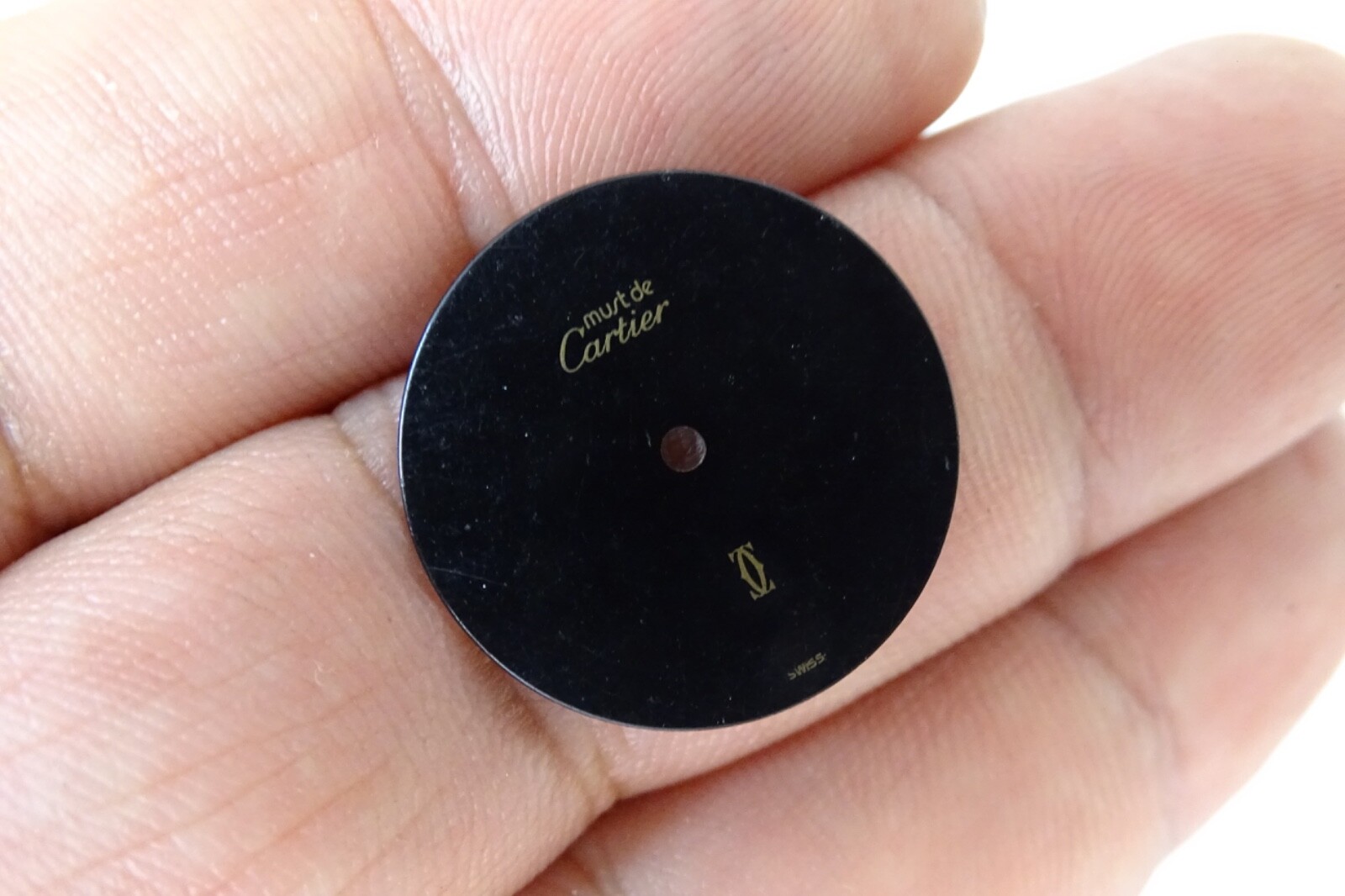 Must de Cartier Vendome Black Dial Round Original 20.5mm