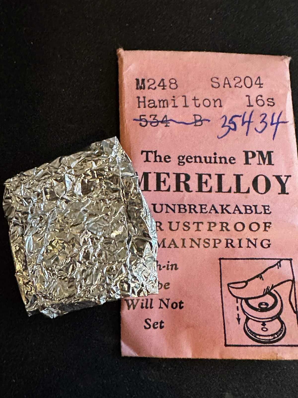 PM Merelloy Mainspring M248 – Hamilton 16s movements No. 534B / 35434 / 718050 –
