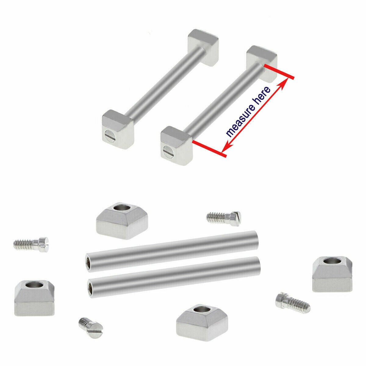 SCREW TUBE PIN FOR 35MM CARTIER PASHA W31074M7 WATCH BAND STRAP LUG SET FIT 18MM