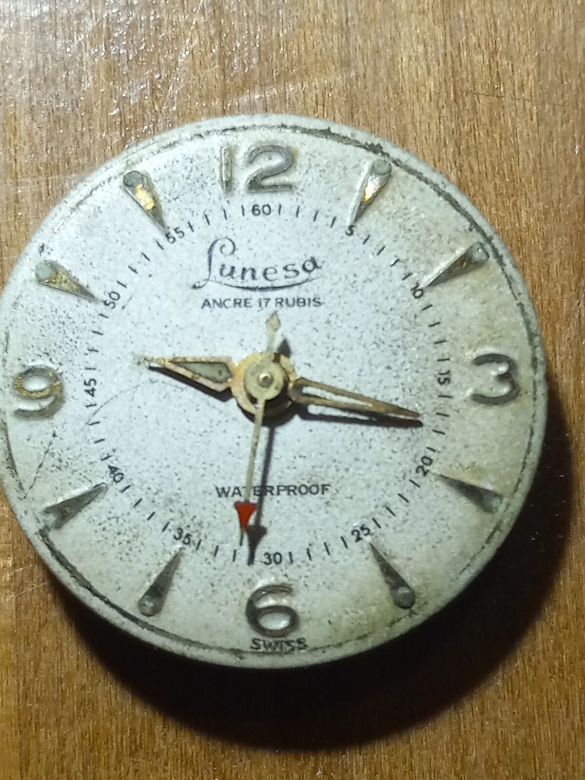 Vintage Lunesa Military style Manual Wind Men’s Watch Movenent 17 Rubis / as is