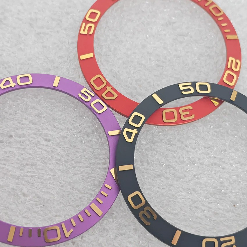 Aluminum Bezel Watch Accessory 38MM–30.6MM Gold-Letter for 40MM Case