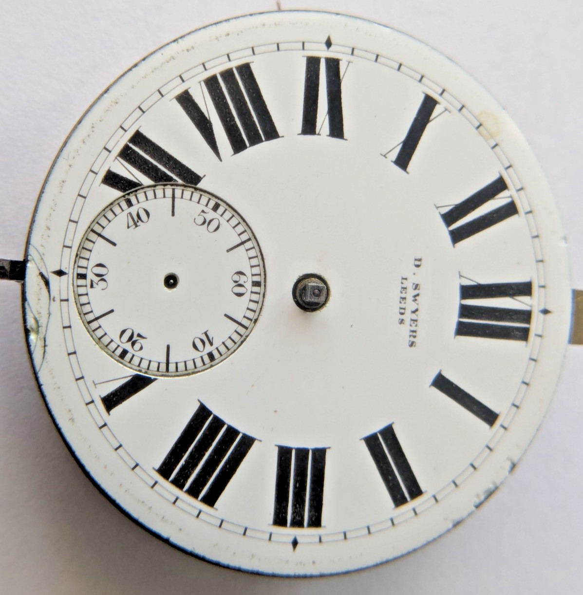 Antique D. Swyers Leeds English Pocket Watch Movement Large 50mm For Parts 19